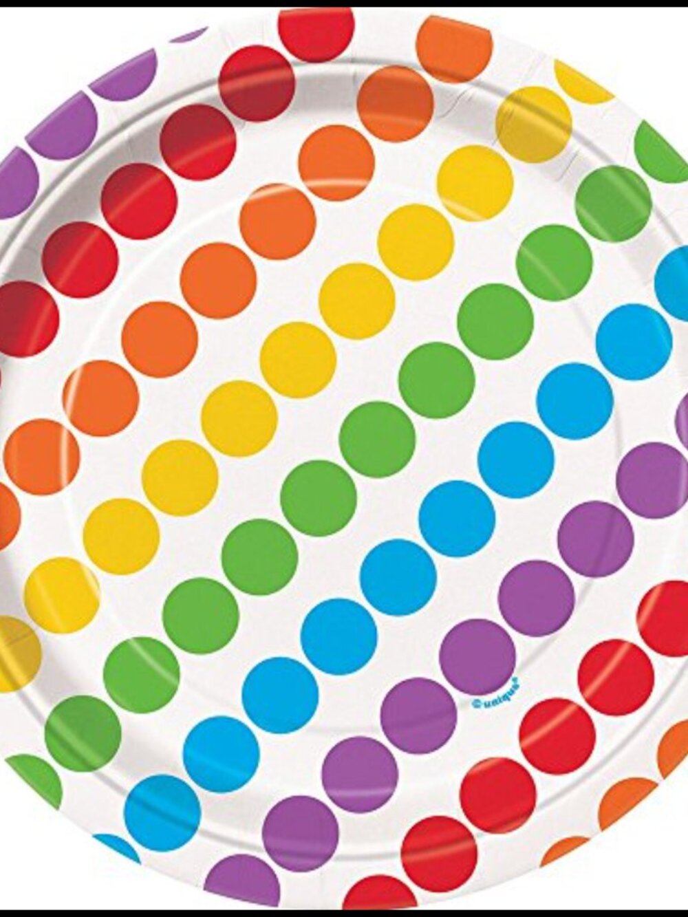 Rainbow Party Dessert Plates 8ct 7in Disposable Tableware